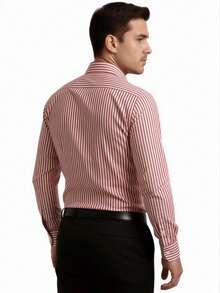 Rand paul Striped Long-Sleeved Dress Shirt With Refined Finish. - 紅色 - 查看 6