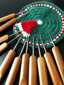 11pcs/Pack Carbonized Bamboo Handle Crochet Hooks, 0.5mm-3.0mm, Suitable For Braiding, Dreadlocks, Beading - Carbide-tipped Hooks - View 3