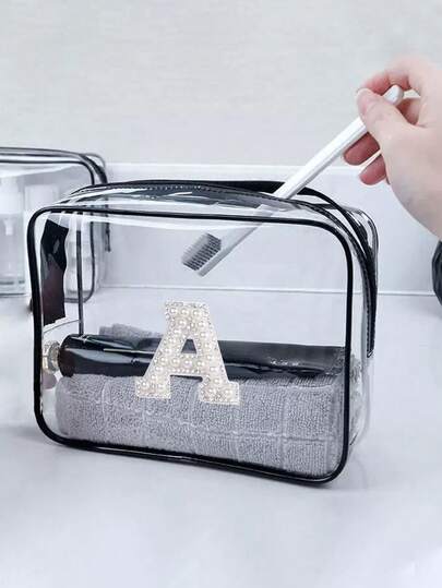 1个防水透明洗漱包，大容量旅行化妆包，可收纳牙刷、毛巾、护肤品、化妆品等，方便携带，多功能收纳袋，可收纳护肤品、毛巾、玩具、日用品、化妆品等，透明必备礼品收纳袋