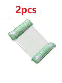 1pc/2pcs Portable Foldable Water Hammock With Mesh Backrest, Floating, Inflatable Striped Swimming Pool Mattress, Beach Sports - Multicolor - View 18