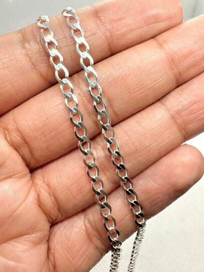  AMARIS JOYERIA Cadena Barbada 4mm de grosor echa de PLATA 925 GARANTIZADO