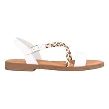 Marila Damen-Sandalen aus flachem Leder, weiß, gepolsterte Lederinnensohle, Schnallenverschluss, leichte Sohle, Lieferung innerhalb von 24/48 Stunden - Weiss - Übersicht 5