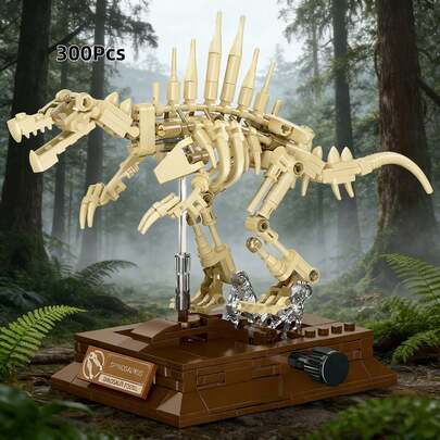 347Pcs Dinosaur Fossil Theme Building Blocks Set, 3D Model Toy. Includes A Variety Of Dinosaurs Such As Tyrannosaurus Rex, Triceratops, Spinosaurus And Brachiosaurus. Ideal For Dinosaur Fossil Collectors And Building Blocks Lovers. It Can Exercise Spatial Thinking And Patience, Suitable For Home Decoration, Birthday And Holiday Souvenirs.