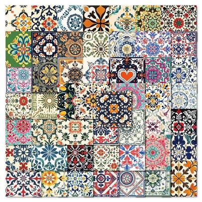 50 Pcs Original Vintage Art Tile Stickers - DIY Waterproof Decals For Fridge, Skateboard & Phone Case Decoration