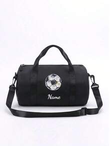 Customizable Back To School Mini Personalized Sports Bag, You Can Add Name, Text Or Pattern. It Features A Football Theme Design, Perfect For Various Sports And Daily Use, Such As Outings, Workouts, Travel, Shopping And Beach Activities. An Ideal Gift For Any Occasion, Especially Christmas! Personalized Customization Service Available. - Multicolor - View 7