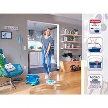 Clean Twist Spin Mop And Bucket Set With Rollers Telescopic Handle 360° Joint Spin-Dry System Easy Glide Wheels Blue - Turquoise - 查看 2