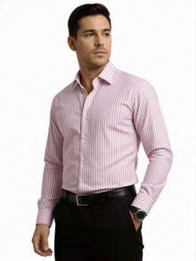 Rand paul Striped Long-Sleeved Dress Shirt With Refined Finish. - 粉色 - 查看 4