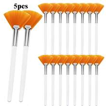 1/3/5/10/20pcs Fan-Shaped Makeup Brushes, Face Mask Application Brushes, Soft Cosmetic Skincare Tools, Acid Brushes For Beauticians, Suitable For Mud Masks, Toners, Creams, Spa Skincare Tools - Multicolor - View 23