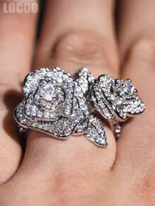 1 chiếc nhẫn Cubic Zirconia lãng mạn dành cho nữ, thích hợp làm quà tặng đám cưới, lễ đính hôn, kỷ niệm, tiệc tùng hoặc quà Valentine. - 1 # - Xem 5