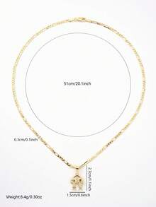 Bộ 1 dây chuyền mặt dây chuyền hình bé trai và bé gái, thiết kế ngộ nghĩnh, phù hợp cho nữ giới, lý tưởng làm quà tặng mùa hè, đi biển, lễ Phục sinh, ngày Valentine hoặc để đeo cá nhân. - Vàng - Xem 2