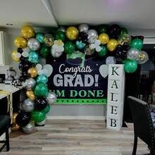 50/20pcs 10-Inch Green, Black, Silver Helium Balloons, Jungle/ Theme Graduation Party Decorations - A-1 - 查看 4