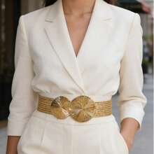 Women's Straw Belt, Elastic Waistband, Gifts For Nightclubs And Parties - Vàng - Xem 3