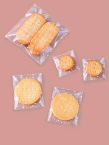 Self-Adhesive Resealable Plastic Snack Bags, White Polka Dot Frosted Candy Cookie Bags, 5.5x5.5 To 2.2x2.2 Inches Multiple Sizes, Suitable For Party Favors, Birthday Wedding Gift Packaging, Baking Supplies - Multicolor - View 8