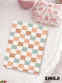 1pc Plaid Pattern Tablet Protective Case, Compatible With Kindle Paperwhite 5, Kindle NK 11, 10.2", Pro 11" 2021/2020/10th Gen, Mini 4/5/6, Galaxy Tab A8 10.5" 2022, Matepad 10.4"/Tab, With Pencil Slot, Anti-Drop, Tablet Stand, Auto Sleep/Wake - Multicolor - View 4