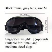 5kg-10kg Dog Fashionable Adjustable Colorful Sunglasses, High Quality Multi-Color Options, Windproof Protective Goggles, Suitable For Outdoor Activities Or Photography - Black - View 4