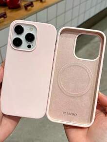 1pc Liquid Silicone MagneticFor MagsafeWireless Charge Phone Case For IPhone17promax IPhone16 IPhone16pro Air 16 15 Plus IPhone14 IPhone13 IPhone12 Smartphone Fundas The Best Gift For Relatives, Friends And Classmates - Baby Pink - View 3