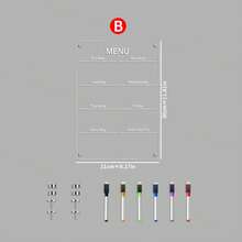 1 Set Weekly Planner Fridge Magnetic Stickers (6pcs Magnetic Whiteboard Markers) Transparent Acrylic 2mm Thick Personalized Message Board Magnetic Fridge Stickers Dry Erase Board - Multicolor - View 12