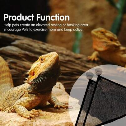 2pcs Mesh Reptile Hammock, Breathable Reptile Hammock Set, Medium Reptile Lizard Snake Hammock Lounger Ladder Accessories, Bearded Dragon Hammock, Reptile Mesh Hanging Bed, Lizard Reptile Hammock For Terrarium Accessories, Breathable Mesh Reptile Bed And Rest For Geckos, Lizards, Snakes, Chameleons, Fish