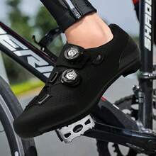 Professional Road Cycling Shoes For Men, Flat Sole Sports Sneakers For Road Bicycle Racing - Black - View 4