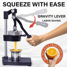 Cast Iron Juicer - Easy-To-Clean Heavy-Duty Manual Juicer, Professional Citrus Juicer - Stainless Steel Lemon Squeezer - Manual Citrus Press & Orange Squeezer - Orange Juicer (Black) Desktop Juicer,Up To 99% Juice Yield, ,Quiet Low-Decibel Operation - màu đen - Xem 2