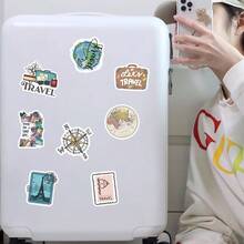 50张世界旅行卡通涂鸦贴纸，防水DIY贴纸，适用于手机、杯子、行李箱、剪贴簿等文具用品，趣味贴纸，Kindle适用 - 50PCS - 查看 6