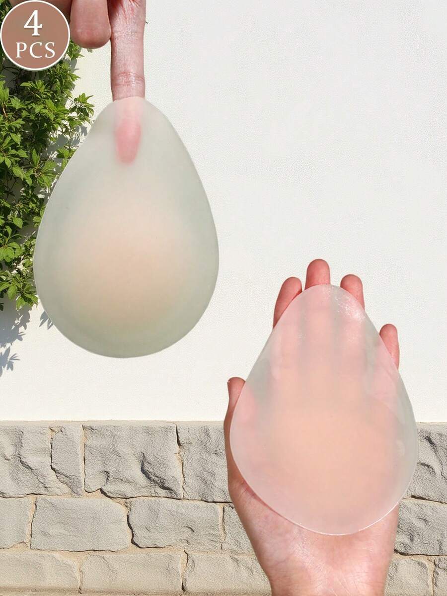 4片装隐形乳贴，水滴形硅胶提拉胸贴，女性自粘胸贴 - 彩色 - 查看 1