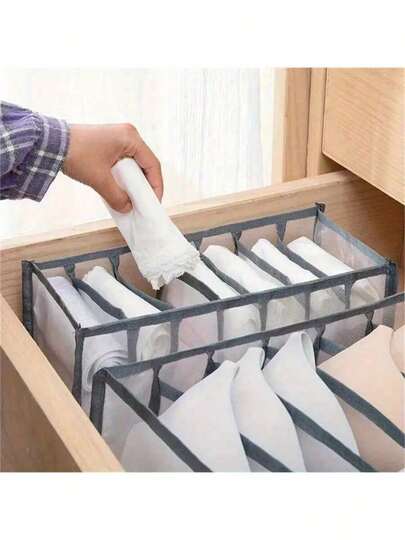 3件套内衣袜子收纳架，7格衣柜网状收纳架，袜子打底裤分类收纳盒，可折叠抽屉收纳架，卧室配件
