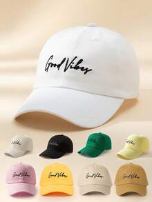 1pc Men's Embroidered "Goodvibes" Baseball Cap, Streetwear Casual Hat For Spring/Autumn Outdoor, Travel, Beach Vacation,Summer - Baseball Cap - View 12