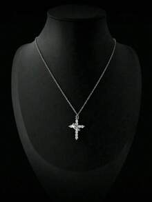 母亲节礼物推荐：升级版皇冠十字架项链、14K镀金皇冠十字架吊坠项链、简约钻石金项链、信仰十字架首饰、初领圣餐项链 - 彩色 - 查看 7