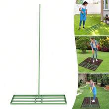 Metal Lawn Leveling Rake, 91*25cm Lawn Leveler Tool, 180° Rotation Lawn Leveling Rake For Backyards, Gardens, Farms, Lawns, Yards, Soccer Fields, Golf Courses - Green - View 2