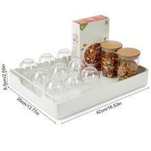 Pull Out Cabinet Organiser, Adjustable Kitchen Cupboard Storage Rack, No Drilling Or Nailing Required - White - 35cm - View 2