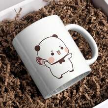 2个11盎司杜杜和布布情侣陶瓷咖啡杯 | 趣味卡通印花马克杯，送给另一半的绝佳礼物，生日、周年纪念日、新年、情人节，微波炉适用 - 彩色 - 查看 9