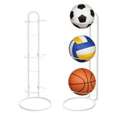Metal Ball Storage Rack Vertical Sports Equipment Organizer Stand Sports Football Stand For Football Basketball Volleyball - White-three Layers - View 3