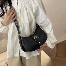 Women's Multipurpose Crossbody Shoulder Bag, Stylish, Elegant, Retro, Adjustable Strap - màu đen - Xem 6