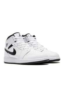 Nike Women Sneakers&Baseball Caps Mid Panda White Leather Black Details Perforated Toebox Breathable Outsole DQ8423-132&FB5625-084 - 白色-灰色 - 查看 4