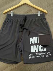 Shorts Masculino em Dry Fit para Academia   Ajuste Regular - Cinza - Visão 1