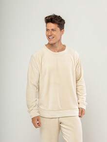 Men's Ultrasoft Long Fleece Pajamas For Cold Winter - 香檳色 - 查看 4