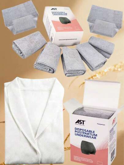1 Set Disposable Underwear; Business Hotel Dedicated Sanitary Pants; Postpartum Elastic Pants For Pregnant Women; Seamless, Non-Binding, Soft, Elastic, Comfortable, Disposable Bath Towel And Long Bath Robe, AST Unisex Standard Size - Full Adhesive Pearl Texture - Non-Woven Fabric - Individually Packaged - Hotel Travel Disposable Bathrobe, Give Yourself The Best Day