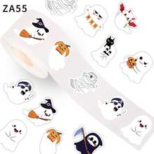500 Pieces/Roll Halloween Ghost Holiday Stickers - Adhesive Labels For Candy Gifts & Festive Treats - 500PCS/Roll - View 1