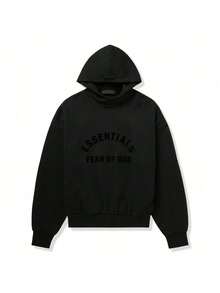 Essentials SS23 Arch Logo Hoodie 'Jet Black' 192SP232050F Black Sport Casual Fall Sweater Sweatshirts Fashion - 黑色 - 查看 10