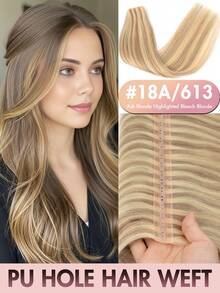 PU Hole Hair Weft Invisible Real Human Hair, Smooth Straight Hair, Using Invisible PU Base, Comfortable And Breathable, Matural And Realistic, Thick Hair Ends - Multicolor - View 20