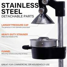 Cast Iron Juicer - Easy-To-Clean Heavy-Duty Manual Juicer, Professional Citrus Juicer - Stainless Steel Lemon Squeezer - Manual Citrus Press & Orange Squeezer - Orange Juicer (Black) Desktop Juicer,Up To 99% Juice Yield, ,Quiet Low-Decibel Operation - màu đen - Xem 3