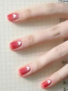 Semi Cured Gel Nail Strips, 20Pcs Long Lasting Salon Quality Wraps, Easy Apply & Remove Gel Nail Stickers With UV Light Nails - Red and White - View 3