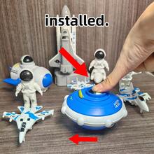 Press To Launch UFO - Emits Space Rocket, Children's Toy Aerospace Cabin Model Rocket Launch Pad, Spaceship, Astronaut, Space Shuttle, New Year Gift For Boys - White - View 11
