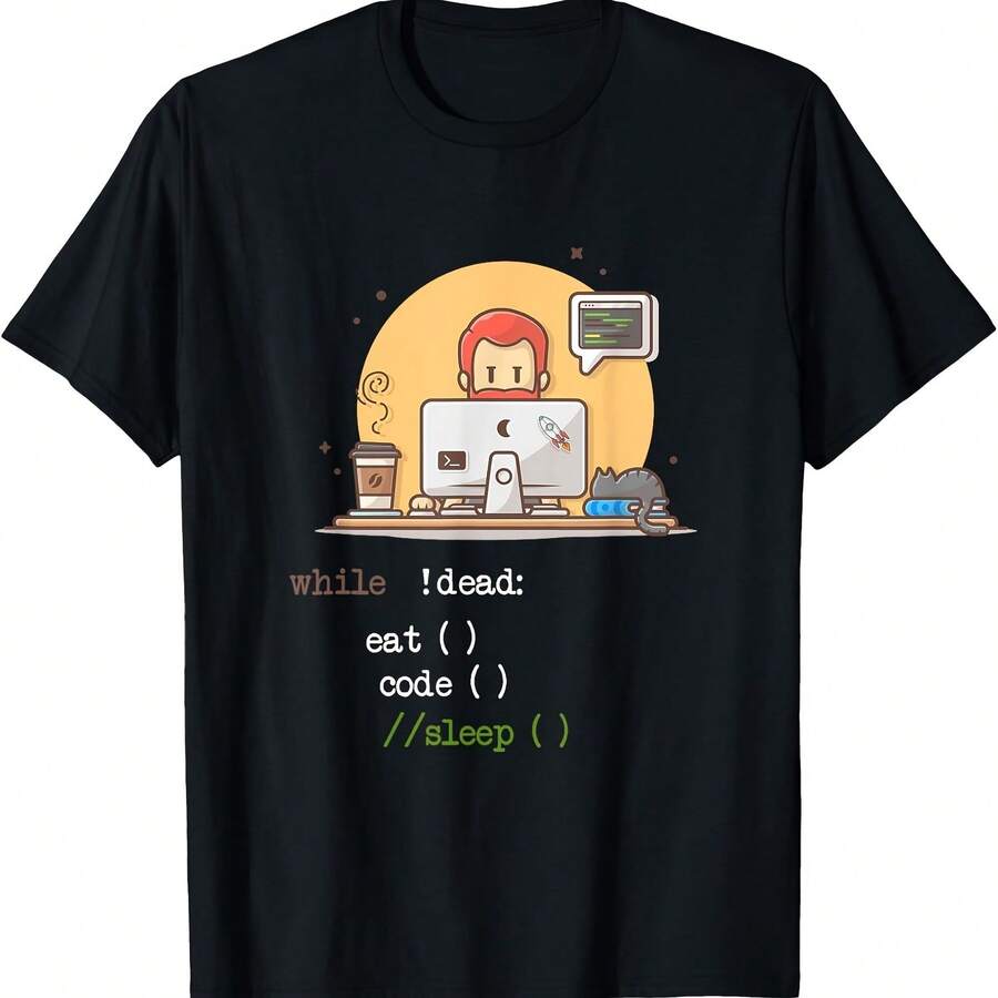 Coffee Cat IT Program Code Programmer Coder Computer Science T-Shirt - Nero 2 - Visualizzare 1