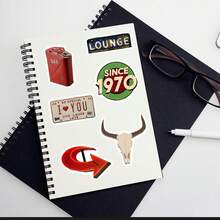 50 buc autocolante impermeabile cu graffiti în stil retro american - autocolante decorative pentru sticle de apă, caiete și desktopuri - 50 bucăți - Vizualizare 7