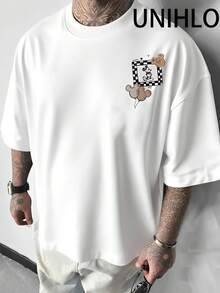 Disney UNIHLO Mickey  Print  Summer Casual Versatile Pure Cotton T-Shirt Suitable For Any Place - 白色 - 查看 2