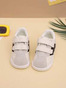 1 Pair Unisex New Minimalist Design Low-Top Flat Soft Bottom Non-Slip Casual Sneakers, Fashion Versatile Children Walking Shoes Suitable For All Seasons - Black - View 5