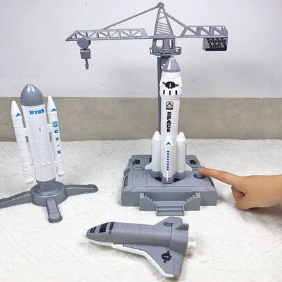 Lanceur de fusée de vaisseau spatial (fusée lancée manuellement) Jouet de navette. Modèle de jouet de vaisseau spatial que les enfants adorent, convient pour les cadeaux d'anniversaire des enfants