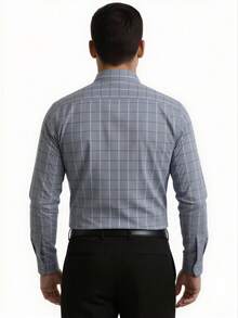 Rand paul Men's Long-Sleeved Dress Shirt, Casual, Good Quality, Slim Fit With Elastane - 灰色 - 查看 2